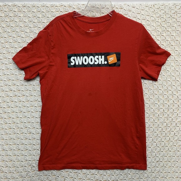 Nike Shirt  Mens Large Adult Red  Tee  Dri Fit Swoosh Logo - Picture 1 of 7